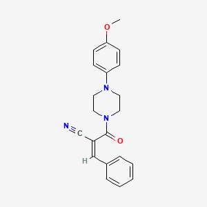 molecular formula C21H21N3O2 B2817916 (Z)-2-[4-(4-Methoxyphenyl)piperazine-1-carbonyl]-3-phenylprop-2-enenitrile CAS No. 734544-24-2