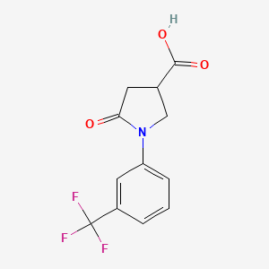 molecular formula C12H10F3NO3 B2817917 5-Oxo-1-[3-(trifluoromethyl)phenyl]pyrrolidine-3-carboxylic acid CAS No. 2357-26-8