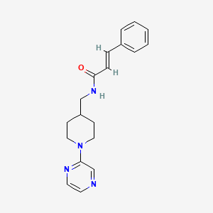 molecular formula C19H22N4O B2817921 N-((1-(pyrazin-2-yl)piperidin-4-yl)methyl)cinnamamide CAS No. 1396891-88-5