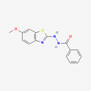 molecular formula C15H13N3O2S B2817923 N'-(6-甲氧基-1,3-苯并噻唑-2-基)苯甲酰肼 CAS No. 851979-66-3