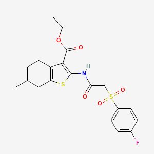 Ethyl 2-(2-((4-fluorophenyl)sulfonyl)acetamido)-6-methyl-4,5,6,7-tetrahydrobenzo[b]thiophene-3-carboxylate