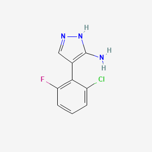 molecular formula C9H7ClFN3 B2817933 4-(2-chloro-6-fluorophenyl)-1H-pyrazol-5-amine CAS No. 941573-46-2