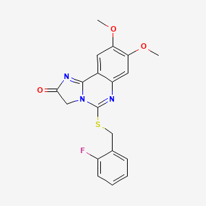 5-[(2-fluorobenzyl)sulfanyl]-8,9-dimethoxyimidazo[1,2-c]quinazolin-2(3H)-one