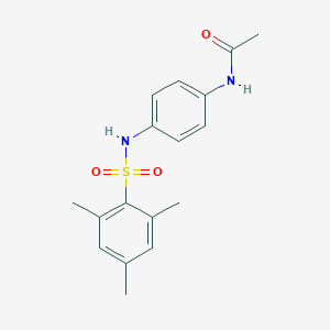 molecular formula C17H20N2O3S B281794 N-(4-{[(2,4,6-trimethylphenyl)sulfonyl]amino}phenyl)acetamide 