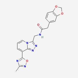 2-(benzo[d][1,3]dioxol-5-yl)-N-((8-(3-methyl-1,2,4-oxadiazol-5-yl)-[1,2,4]triazolo[4,3-a]pyridin-3-yl)methyl)acetamide