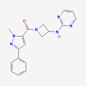 (1-methyl-3-phenyl-1H-pyrazol-5-yl)(3-(pyrimidin-2-ylamino)azetidin-1-yl)methanone