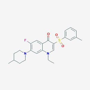molecular formula C24H27FN2O3S B2817954 1-乙基-6-氟-7-(4-甲基哌啶-1-基)-3-(间甲苯磺酰基)喹啉-4(1H)-酮 CAS No. 892780-58-4