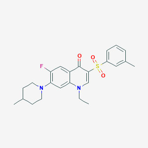 1-ethyl-6-fluoro-3-(3-methylbenzenesulfonyl)-7-(4-methylpiperidin-1-yl)-1,4-dihydroquinolin-4-one