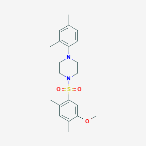 molecular formula C21H28N2O3S B2817958 1-(2,4-Dimethylphenyl)-4-((5-methoxy-2,4-dimethylphenyl)sulfonyl)piperazine CAS No. 694484-26-9
