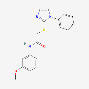molecular formula C18H17N3O2S B2817963 N-(3-methoxyphenyl)-2-((1-phenyl-1H-imidazol-2-yl)thio)acetamide CAS No. 688335-52-6