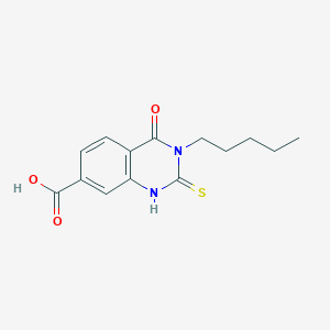molecular formula C14H16N2O3S B2817966 4-Oxo-3-pentyl-2-thioxo-1,2,3,4-tetrahydroquinazoline-7-carboxylic acid CAS No. 309940-73-6