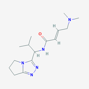 molecular formula C15H25N5O B2817968 (E)-N-[1-(6,7-Dihydro-5H-pyrrolo[2,1-c][1,2,4]triazol-3-yl)-2-methylpropyl]-4-(dimethylamino)but-2-enamide CAS No. 2411333-42-9
