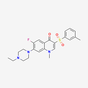 molecular formula C23H26FN3O3S B2817971 7-(4-ethylpiperazin-1-yl)-6-fluoro-1-methyl-3-(m-tolylsulfonyl)quinolin-4(1H)-one CAS No. 892783-59-4