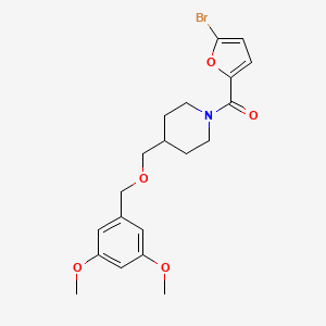 molecular formula C20H24BrNO5 B2817978 (5-Bromofuran-2-yl)(4-(((3,5-dimethoxybenzyl)oxy)methyl)piperidin-1-yl)methanone CAS No. 1396876-58-6