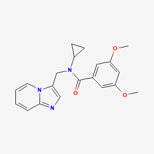 molecular formula C20H21N3O3 B2817994 N-cyclopropyl-N-(imidazo[1,2-a]pyridin-3-ylmethyl)-3,5-dimethoxybenzamide CAS No. 1448037-26-0