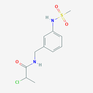 molecular formula C11H15ClN2O3S B2817995 2-Chloro-N-[[3-(methanesulfonamido)phenyl]methyl]propanamide CAS No. 2411220-92-1