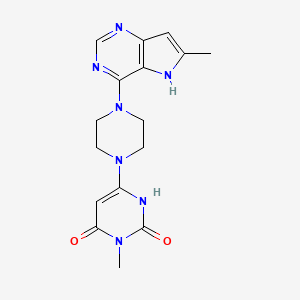 3-methyl-6-(4-(6-methyl-5H-pyrrolo[3,2-d]pyrimidin-4-yl)piperazin-1-yl)pyrimidine-2,4(1H,3H)-dione
