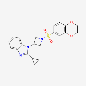 2-cyclopropyl-1-[1-(2,3-dihydro-1,4-benzodioxine-6-sulfonyl)azetidin-3-yl]-1H-1,3-benzodiazole