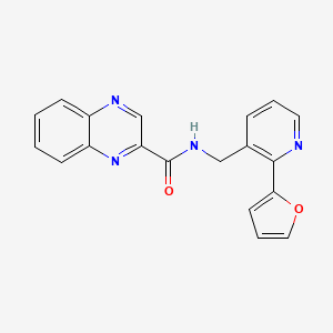 molecular formula C19H14N4O2 B2818015 N-((2-(furan-2-yl)pyridin-3-yl)methyl)quinoxaline-2-carboxamide CAS No. 2034344-20-0