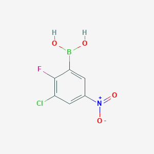 molecular formula C6H4BClFNO4 B2818042 3-Chloro-2-fluoro-5-nitrophenylboronic acid CAS No. 2377608-35-8