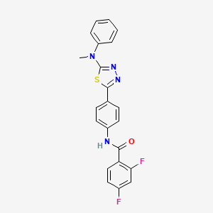 molecular formula C22H16F2N4OS B2818044 2,4-二氟-N-(4-(5-(甲基(苯基)氨基)-1,3,4-噻二唑-2-基)苯基)苯甲酰胺 CAS No. 1021092-78-3
