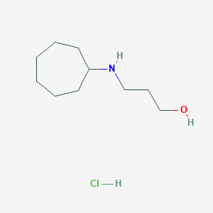 molecular formula C10H22ClNO B2818046 3-(Cycloheptylamino)propan-1-ol;hydrochloride CAS No. 2305253-33-0