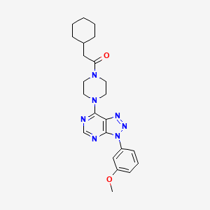 molecular formula C23H29N7O2 B2818047 2-cyclohexyl-1-(4-(3-(3-methoxyphenyl)-3H-[1,2,3]triazolo[4,5-d]pyrimidin-7-yl)piperazin-1-yl)ethanone CAS No. 920205-21-6