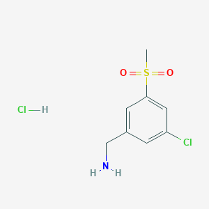 molecular formula C8H11Cl2NO2S B2818052 1-[3-Chloro-5-(methylsulfonyl)phenyl]methanamine hydrochloride CAS No. 1192347-69-5