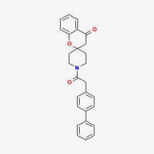 molecular formula C27H25NO3 B2818056 1'-[2-(4-苯基苯基)乙酰]螺[3H-咔唑并[2,4'-哌啶]-4-酮 CAS No. 887467-65-4