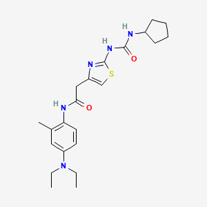 molecular formula C22H31N5O2S B2818065 2-(2-(3-环戊基脲基)噻唑-4-基)-N-(4-(二乙基氨基)-2-甲基苯基)乙酰胺 CAS No. 921572-00-1