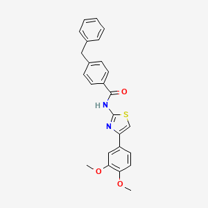 molecular formula C25H22N2O3S B2818068 4-benzyl-N-[4-(3,4-dimethoxyphenyl)-1,3-thiazol-2-yl]benzamide CAS No. 361470-76-0