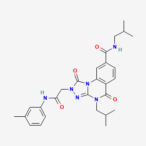 molecular formula C27H32N6O4 B2818069 N,4-diisobutyl-1,5-dioxo-2-(2-oxo-2-(m-tolylamino)ethyl)-1,2,4,5-tetrahydro-[1,2,4]triazolo[4,3-a]quinazoline-8-carboxamide CAS No. 1242965-88-3