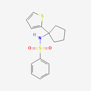 molecular formula C15H17NO2S2 B2818075 N-(1-(thiophen-2-yl)cyclopentyl)benzenesulfonamide CAS No. 2034506-74-4