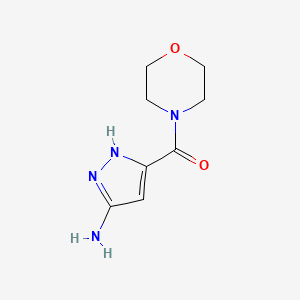 molecular formula C8H12N4O2 B2818076 (3-Amino-1H-pyrazol-5-yl)(morpholino)methanone CAS No. 1346943-94-9