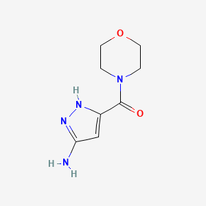 molecular formula C8H12N4O2 B2818076 (3-氨基-1H-吡唑-5-基)(吗啉基)甲酮 CAS No. 1346943-94-9