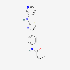 3-methyl-N-(4-(2-(pyridin-3-ylamino)thiazol-4-yl)phenyl)but-2-enamide
