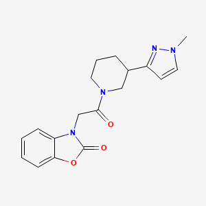 3-(2-(3-(1-methyl-1H-pyrazol-3-yl)piperidin-1-yl)-2-oxoethyl)benzo[d]oxazol-2(3H)-one