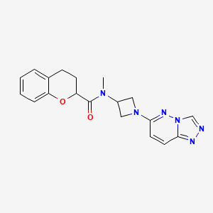 molecular formula C19H20N6O2 B2818084 N-甲基-N-(1-{[1,2,4]三唑并[4,3-b]吡啶-6-基}氮杂环丁烷-3-基)-3,4-二氢-2H-1-苯并吡喃-2-甲酰胺 CAS No. 2201584-38-3