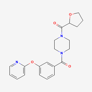 molecular formula C21H23N3O4 B2818085 1-(氧代戊烷-2-基)-4-[3-(吡啶-2-基氧基)苯甲酰基]哌嗪 CAS No. 1705797-40-5
