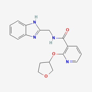 molecular formula C18H18N4O3 B2818089 N-((1H-benzo[d]imidazol-2-yl)methyl)-2-((tetrahydrofuran-3-yl)oxy)nicotinamide CAS No. 2034491-33-1