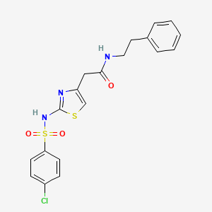 2-(2-(4-chlorophenylsulfonamido)thiazol-4-yl)-N-phenethylacetamide