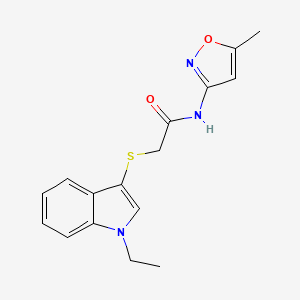 molecular formula C16H17N3O2S B2818104 2-((1-ethyl-1H-indol-3-yl)thio)-N-(5-methylisoxazol-3-yl)acetamide CAS No. 450350-27-3