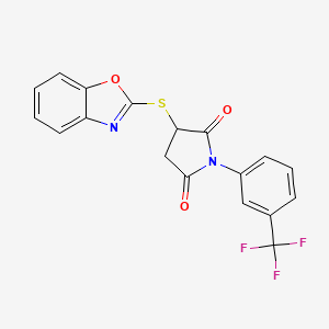 3-(1,3-Benzoxazol-2-ylsulfanyl)-1-[3-(trifluoromethyl)phenyl]pyrrolidine-2,5-dione