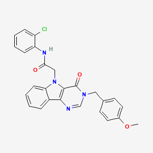 molecular formula C26H21ClN4O3 B2818125 N-(2-chlorophenyl)-2-(3-(4-methoxybenzyl)-4-oxo-3H-pyrimido[5,4-b]indol-5(4H)-yl)acetamide CAS No. 1189732-64-6