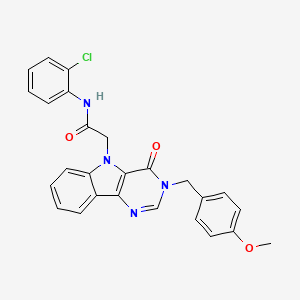 molecular formula C26H21ClN4O3 B2818125 N-(2-氯苯基)-2-(3-(4-甲氧基苯甲基)-4-氧代-3H-嘧啶并[5,4-b]吲哚-5(4H)-基)乙酰胺 CAS No. 1189732-64-6