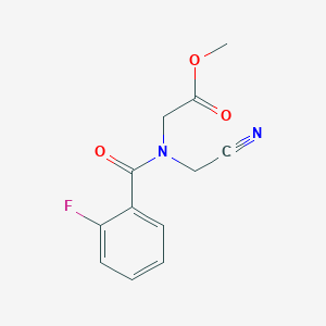 molecular formula C12H11FN2O3 B2818131 Methyl 2-[cyanomethyl-(2-fluorobenzoyl)amino]acetate CAS No. 1385392-63-1