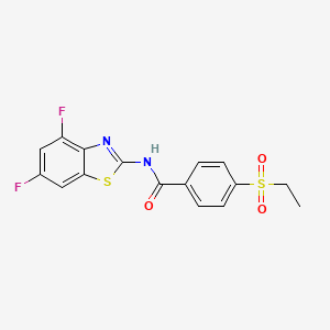 molecular formula C16H12F2N2O3S2 B2818134 N-(4,6-二氟苯并[1,4]噻二唑-2-基)-4-(乙基磺酰)苯酰胺 CAS No. 886915-41-9