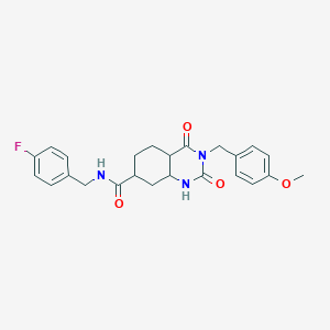 molecular formula C24H20FN3O4 B2818137 N-[(4-fluorophenyl)methyl]-3-[(4-methoxyphenyl)methyl]-2,4-dioxo-1,2,3,4-tetrahydroquinazoline-7-carboxamide CAS No. 892292-29-4