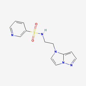 molecular formula C12H13N5O2S B2818141 N-(2-(1H-咪唑并[1,2-b]吡唑-1-基)乙基)吡啶-3-磺酰胺 CAS No. 1788543-39-4