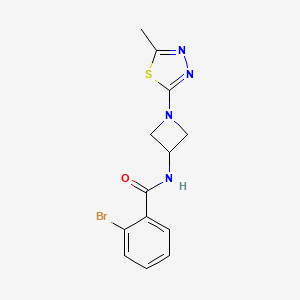 molecular formula C13H13BrN4OS B2818143 2-Bromo-N-[1-(5-methyl-1,3,4-thiadiazol-2-yl)azetidin-3-yl]benzamide CAS No. 2415510-55-1